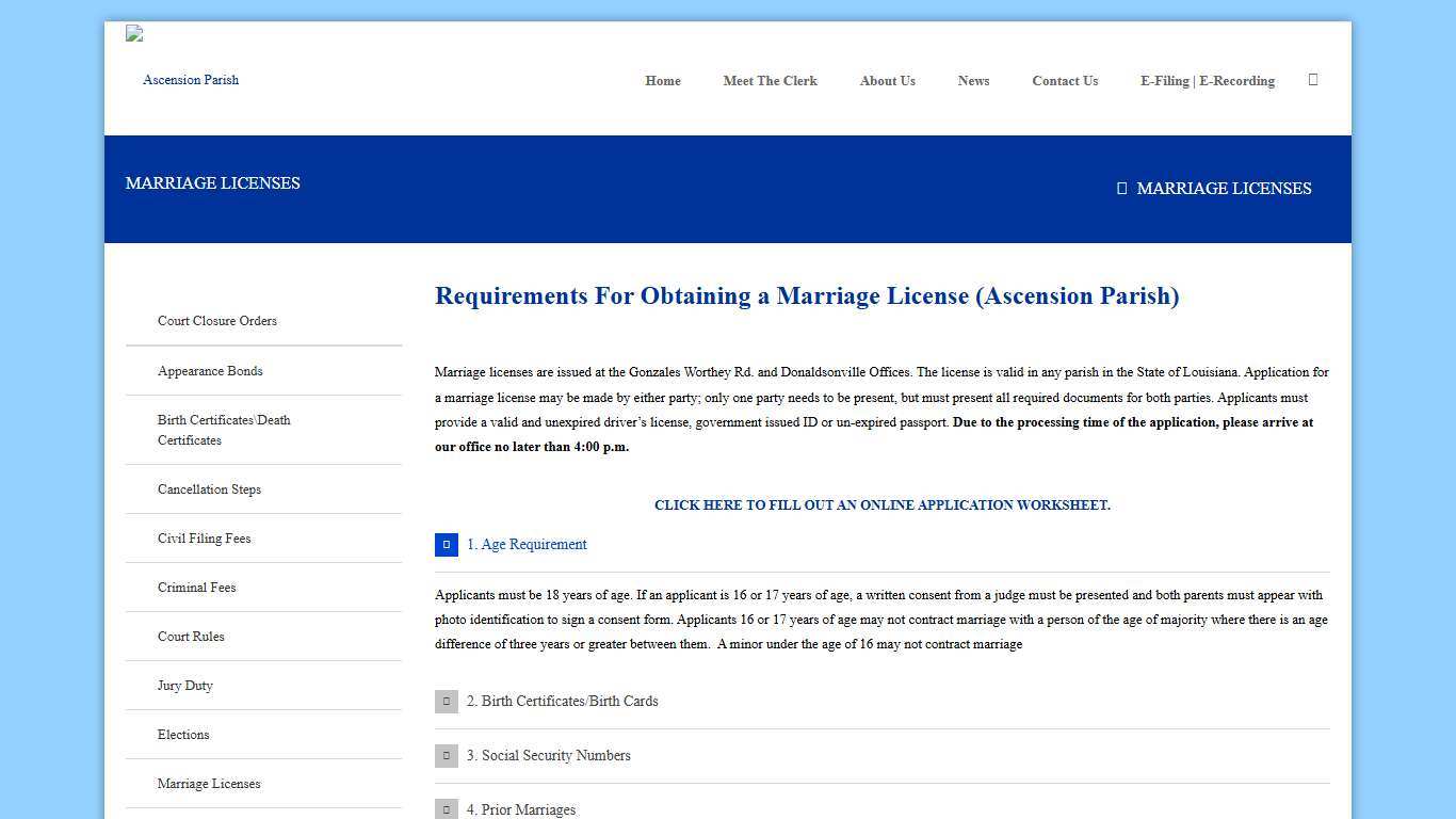 Clerk of Court - Marriage Licenses